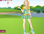 Golfozó lány öltöztetős Barbie játék