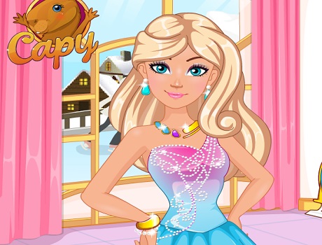 Jég korcsolya divat öltöztetős Barbie játék
