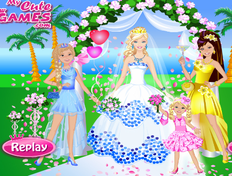 Menyasszony és testvérei öltöztetős Barbie játék