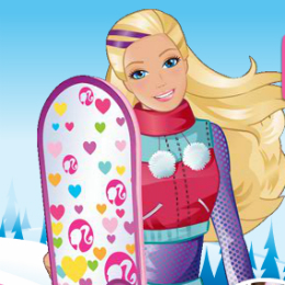 Snowboard ügyességi Barbie játék