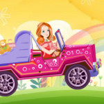 Autós ügyességi Barbie játék