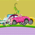 Autó versenyzős ügyességi Barbie játék
