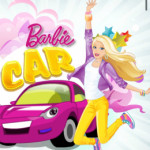 Autós ügyességi menet Barbie játék